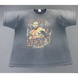 Rare Vintage 90s WCW Goldberg Whos Next? Crazy Sun Fade Black Tee Wrestling 2XL